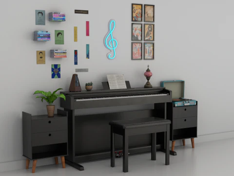 Cena de piano manipulado Modelo 3D