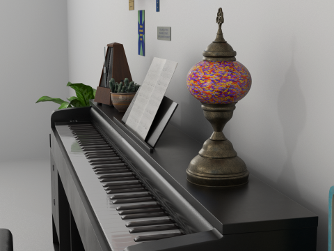 Rigged Piano Scene Modello 3D