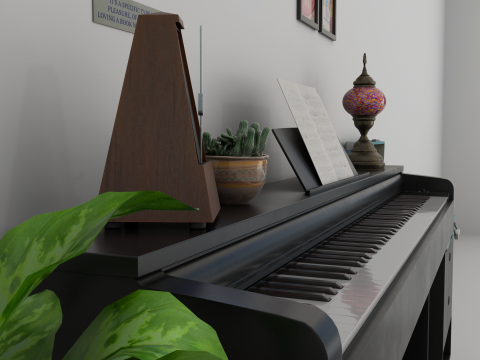 Rigged Piano Scene Modello 3D