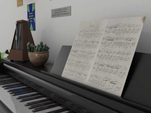 Rigged Piano Scene Modello 3D