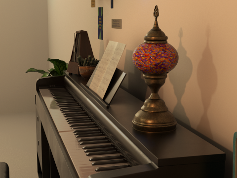 Rigged Piano Scene Modello 3D