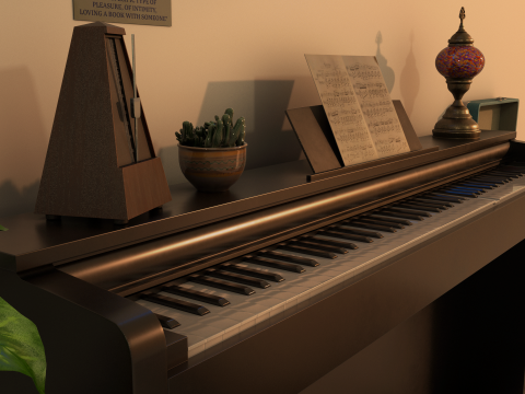 Rigged Piano Scene Modello 3D