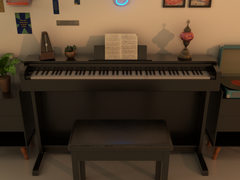 Rigged Piano Scene Modello 3D