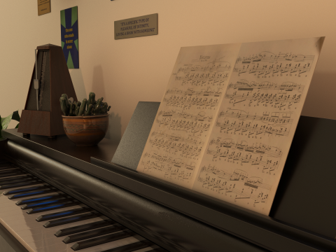 Rigged Piano Scene Modello 3D