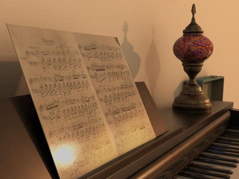 Rigged Piano Scene Modello 3D