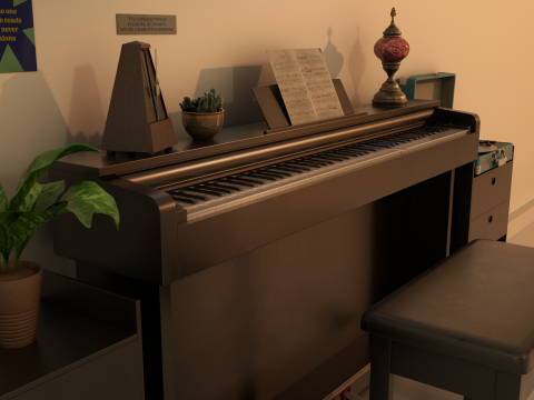 Rigged Piano Scene Modello 3D