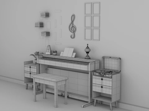 Cena de piano manipulado Modelo 3D