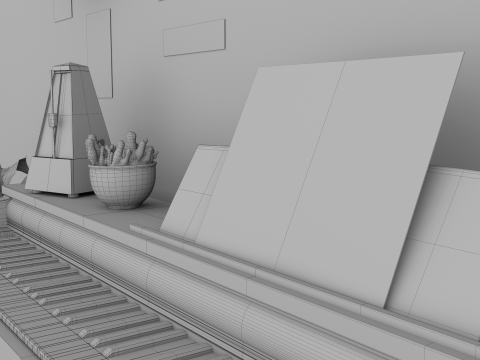 Rigged Piano Scene Modello 3D