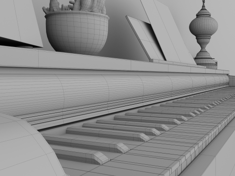 Rigged Piano Scene Modello 3D