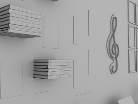 Rigged Piano Scene Modello 3D