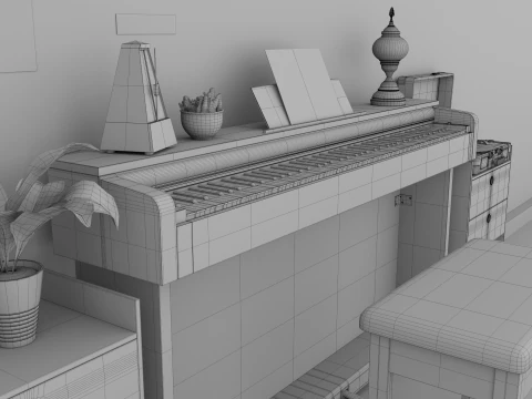 Cena de piano manipulado Modelo 3D