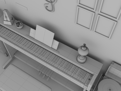 Rigged Piano Scene Modello 3D