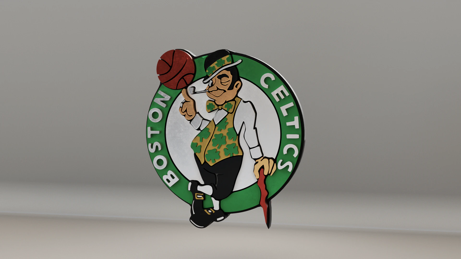 NBA Boston Celtics Logo 3D Model .c4d .max .obj .3ds .fbx .stl .blend 