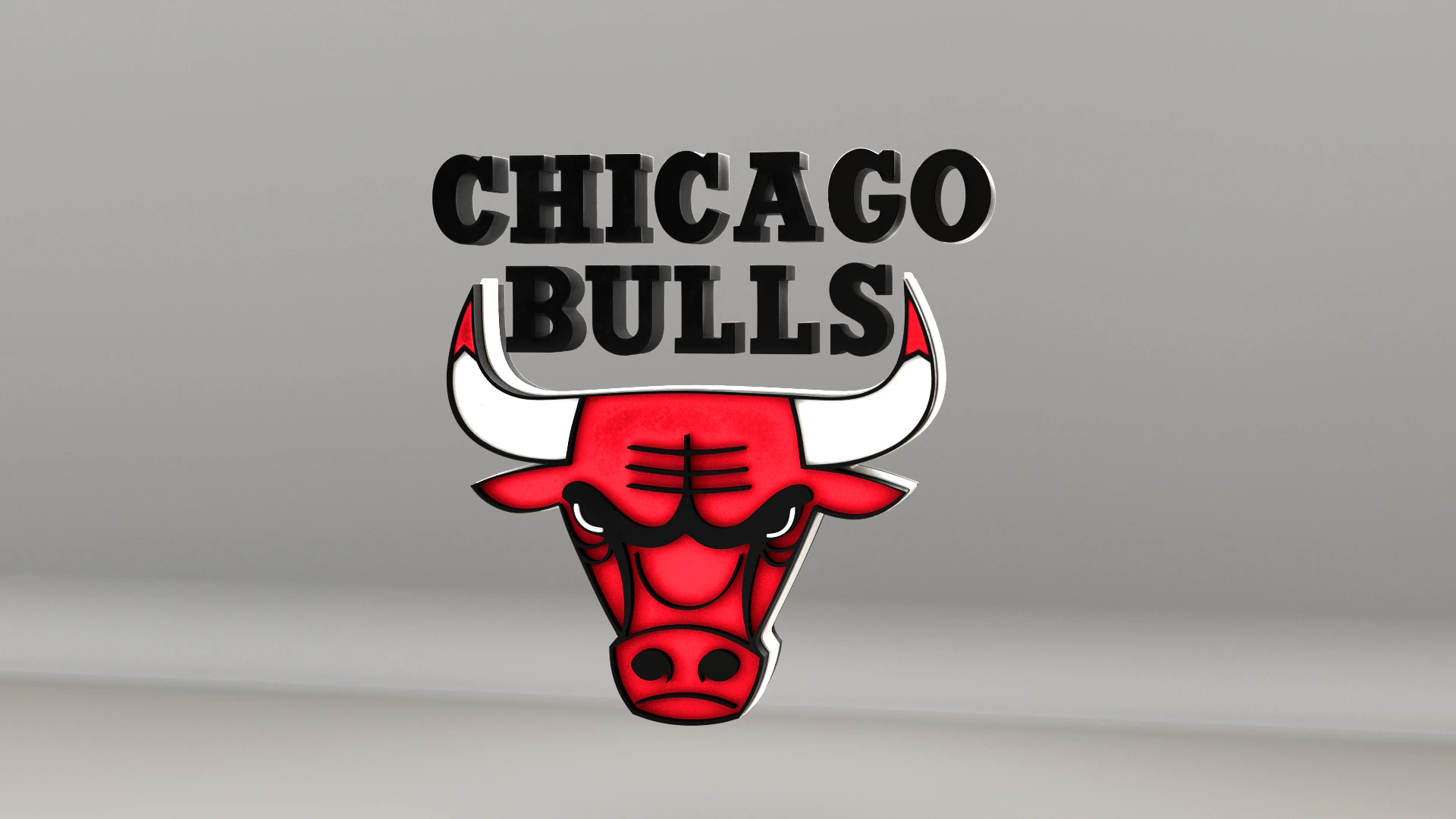 NBA Chicago Bulls Logo 3D Model .c4d .max .obj .3ds .fbx .stl .blend 