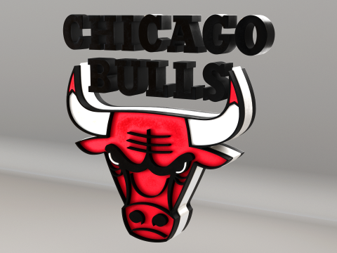 NBA Chicago Bulls Logo 3D Model