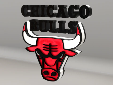 NBA Chicago Bulls Logo 3D Model