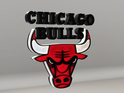 NBA Chicago Bulls Logo 3D Model