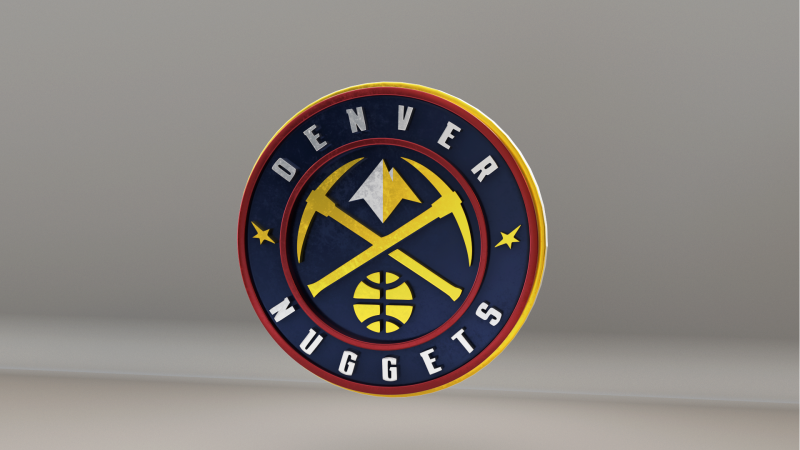 NBA Denver Nuggets Logo 3D 모델 .c4d .max .obj .3ds .fbx .stl .blend