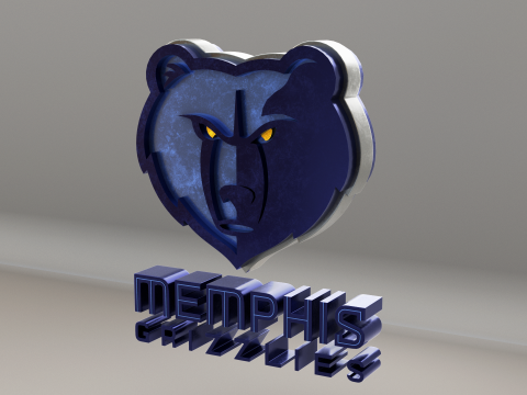 NBA Memphis Grizzlies Logo 3D Model