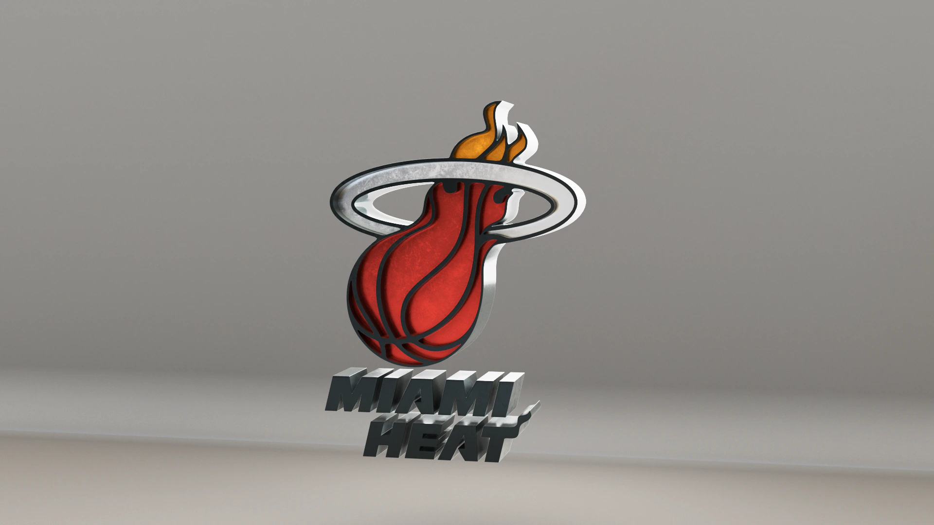 NBA Miami Heat Logo 3D Model .c4d .max .obj .3ds .fbx .stl .blend 