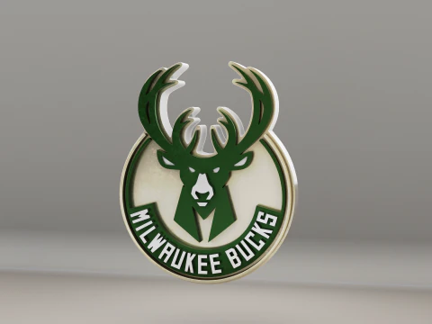 NBA ミルウォーキー バックスのロゴ 3Dモデル