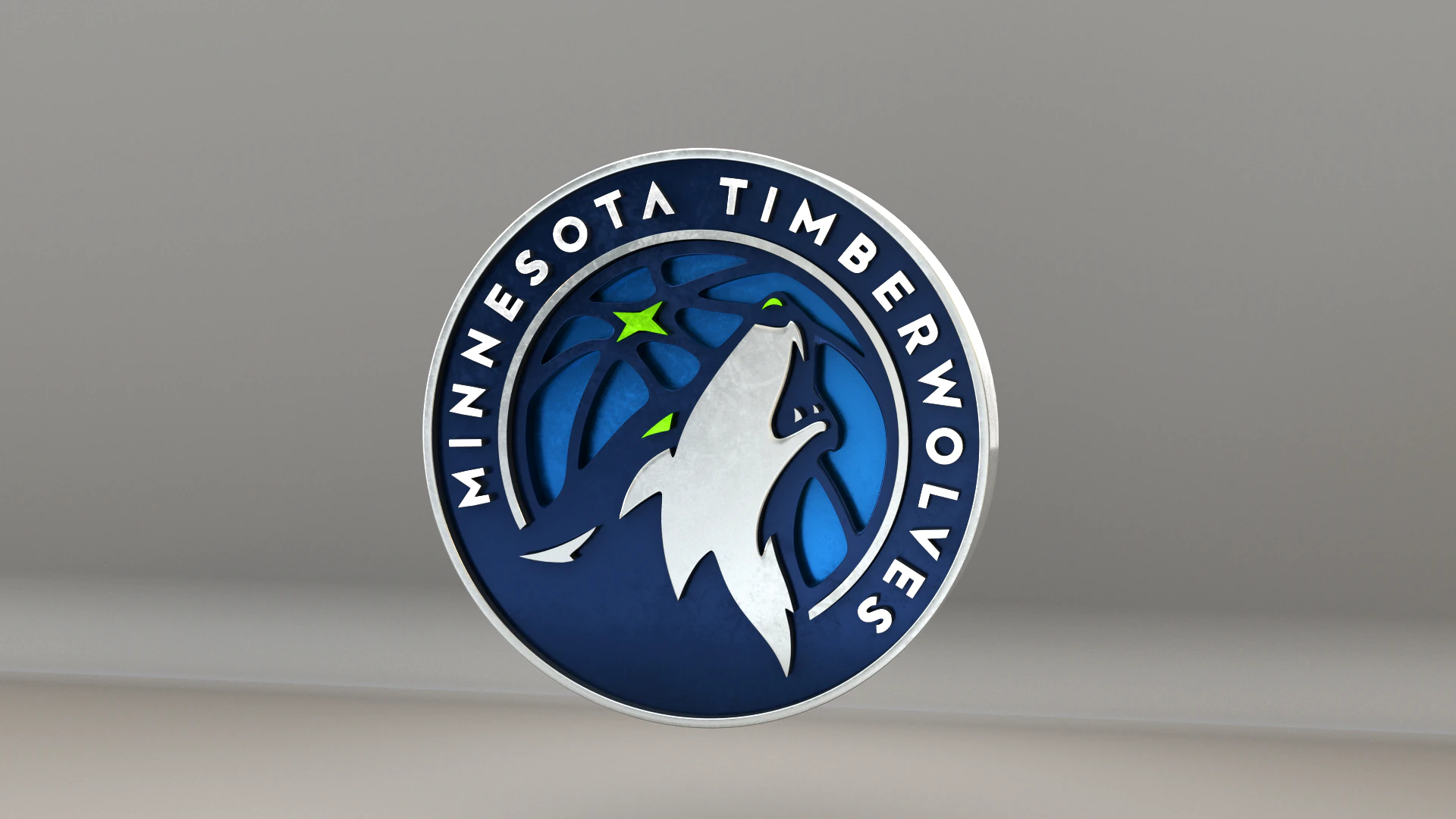 NBA Minesota Timberwolves Logo 3D Model .c4d .max .obj .3ds .fbx .stl .blend