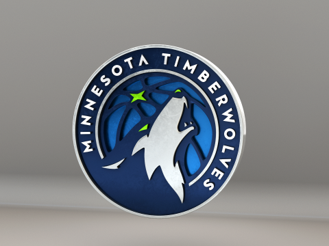 NBA Minesota Timberwolves Logo 3D Model