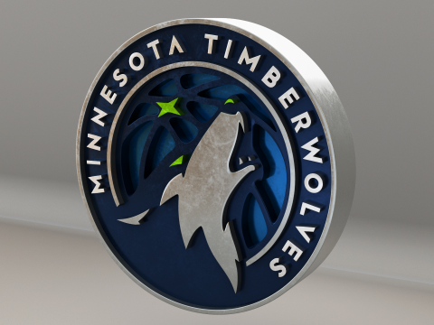 NBA Minesota Timberwolves Logo Modelo 3D