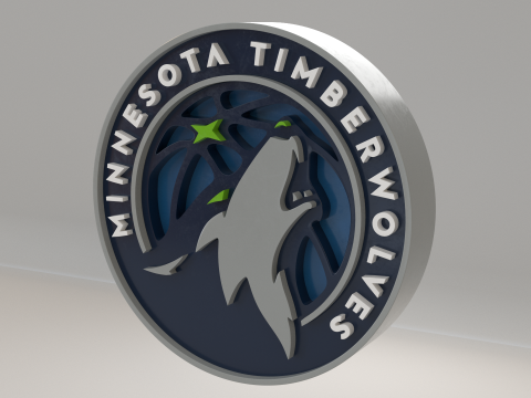 NBA Minesota Timberwolves Logo Modelo 3D