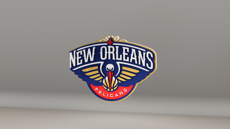 NBA New Orleans Pelicans Logo 3Dモデル .c4d .max .obj .3ds .fbx .stl .blend