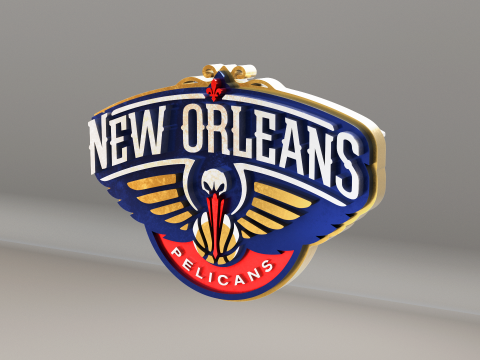 NBA New Orleans Pelicans Logo 3Dモデル