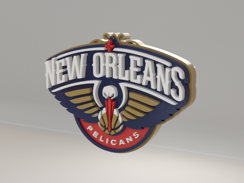 NBA New Orleans Pelicans Logo 3Dモデル
