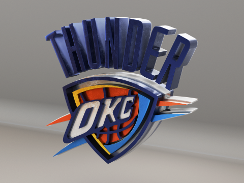 NBA Oklahoma Thunder Logo 3D Модель