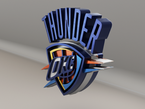 NBA Oklahoma Thunder Logo 3D Модель