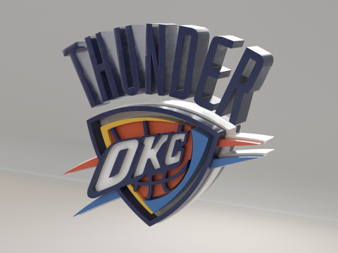 NBA Oklahoma Thunder Logo 3D Модель