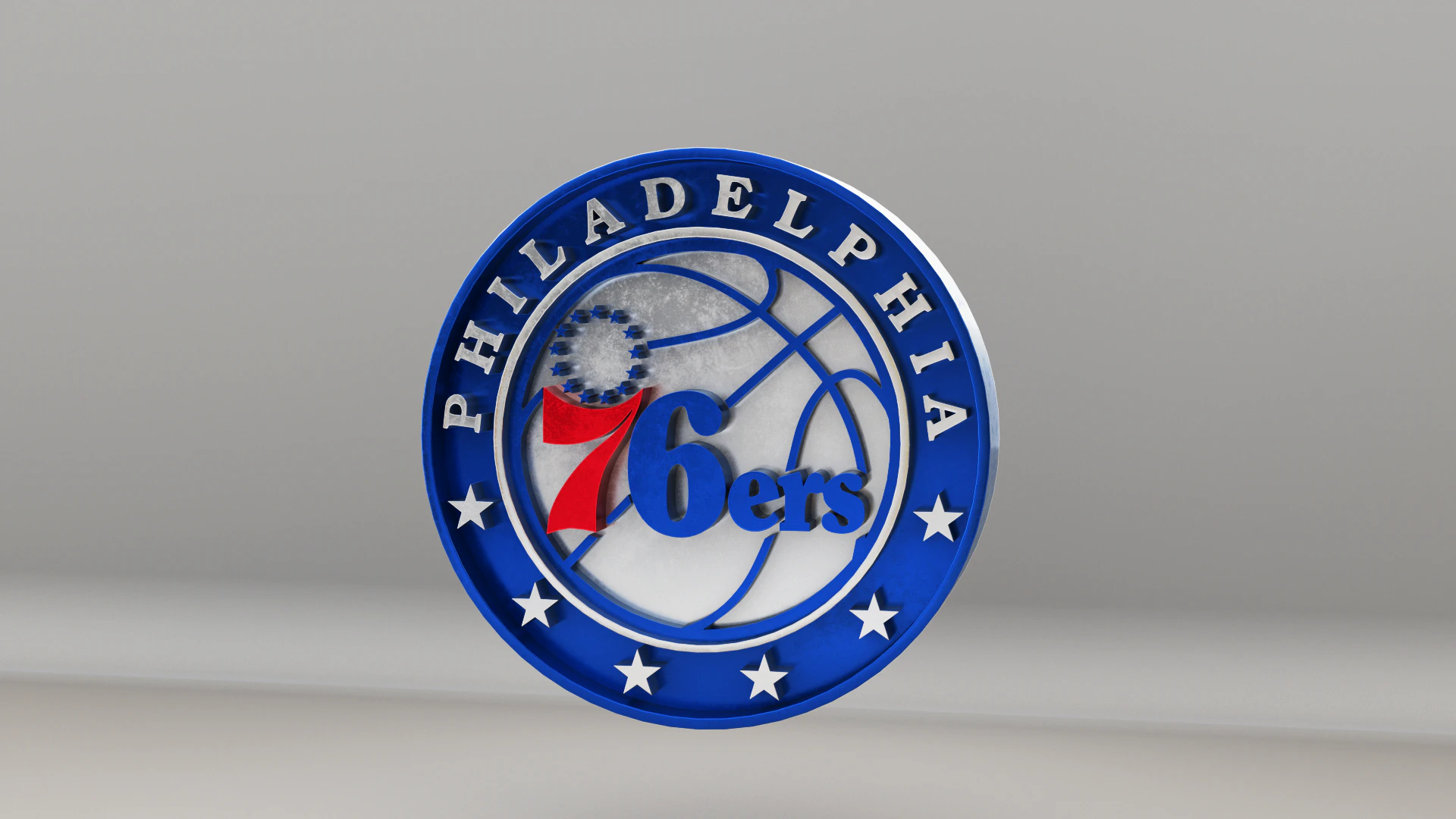 NBA Philadelphia 76ers Logo 3D Model .c4d .max .obj .3ds .fbx .stl .blend 