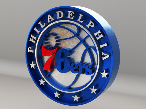 NBA Philadelphia 76ers Logo Modello 3D