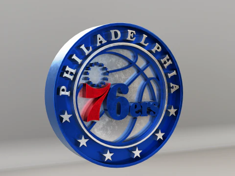 NBA Philadelphia 76ers Logo 3D Model