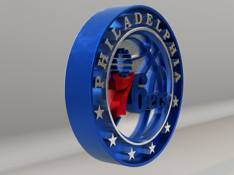 NBA Philadelphia 76ers Logo Modello 3D