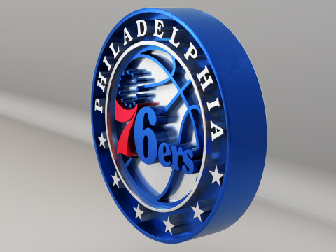 NBA Philadelphia 76ers Logo Modello 3D