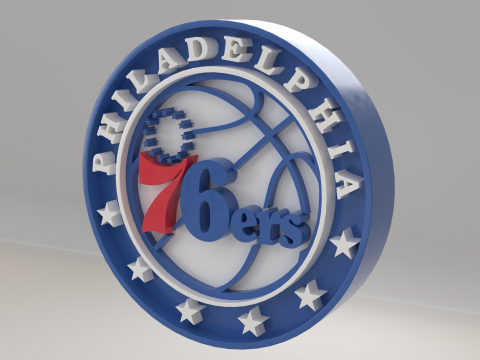 NBA Philadelphia 76ers Logo Modello 3D