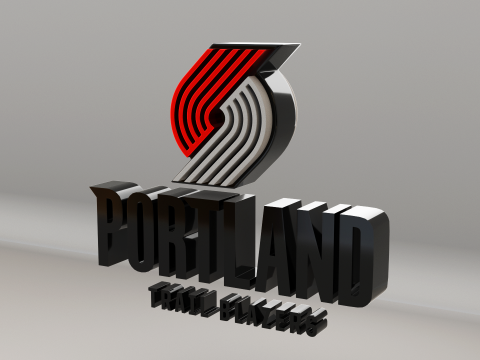 NBA Portland Trail Blazers Logo Modello 3D