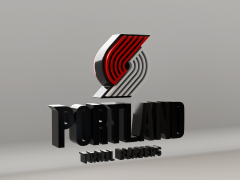 NBA Portland Trail Blazers Logo Modello 3D