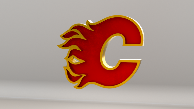 NHL Calgary Flames Logo 3D Модель .c4d .max .obj .3ds .fbx .stl .blend 