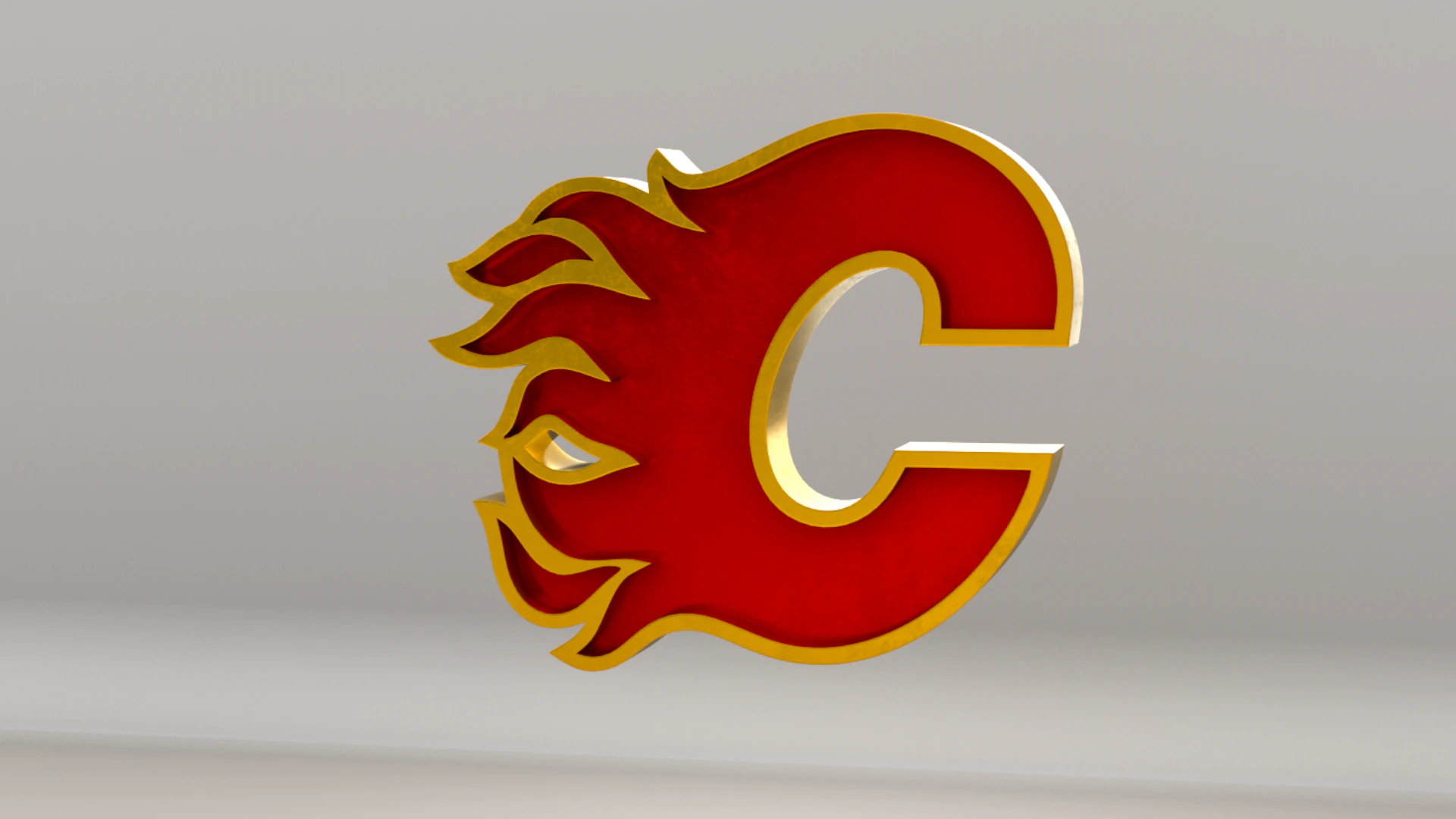 NHL Calgary Flames Logo 3D Model .c4d .max .obj .3ds .fbx .stl .blend