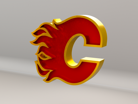 NHL Calgary Flames Logo 3D Модель