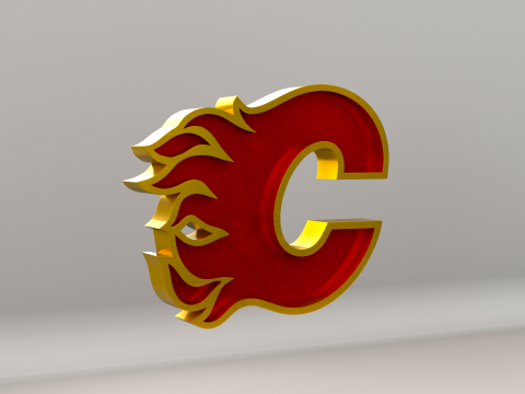 NHL Calgary Flames Logo 3D Модель