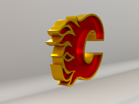 NHL Calgary Flames Logo 3D Модель