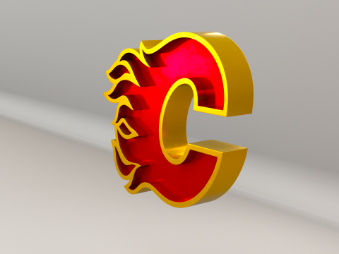 NHL Calgary Flames Logo 3D Модель