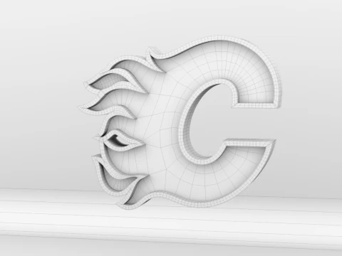 NHL Calgary Flames Logo 3D Model